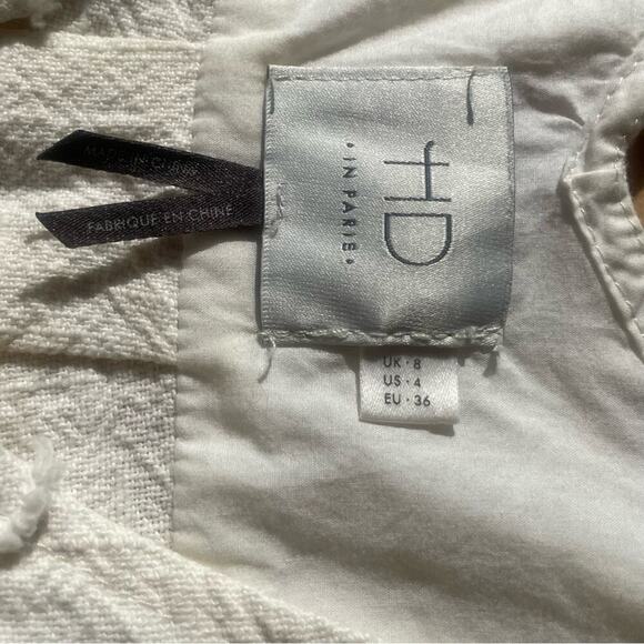 |Anthropologie| HD in Paris Cream & Mustard Asymmetrical Linen/Cotton Blend Top - Picture 5 of 8